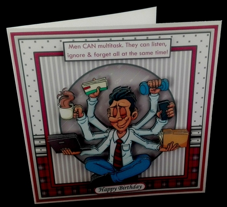 MULTITASKING NINJA Humorous Men 7.5 Decoupage & Insert Kit by Diane  Hitchcox