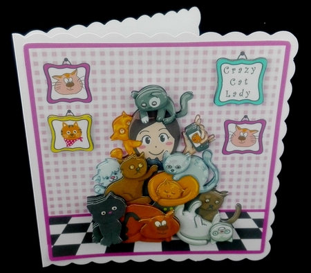 Crazy Cat Lady - Decoupage by Diane  Hitchcox