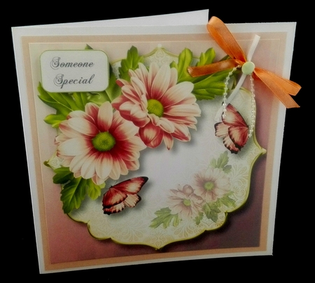 Chrysanthemum Corner - Palest Pink 8x8 by Diane  Hitchcox