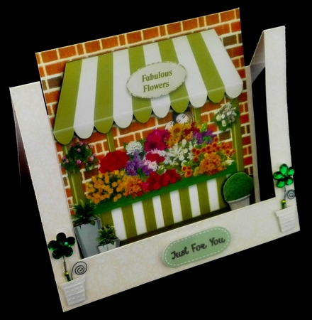 Fabulous Flowers Market Stall Square Card Topper & Decoupage by Diane  Hitchcox
