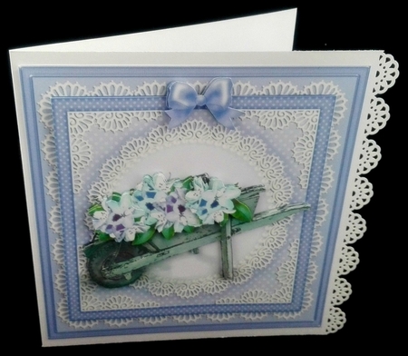 8 x 8 Flower Filled Wheelbarrow Kit with 3d Decoupage by Diane  Hitchcox