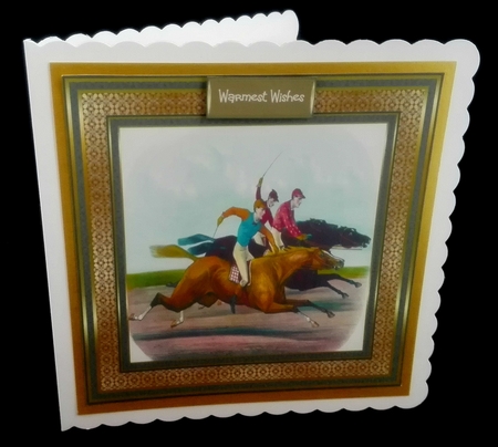 Horse racing 7x7 card by Diane  Hitchcox