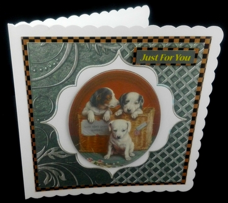 Puppies Having Fun Quick Card by Diane  Hitchcox