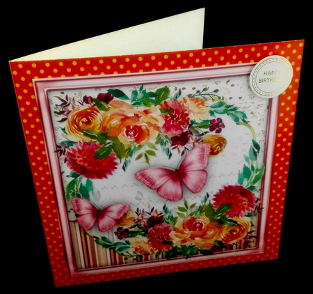 Vintage Roses and Butterflys 3 by Diane  Hitchcox
