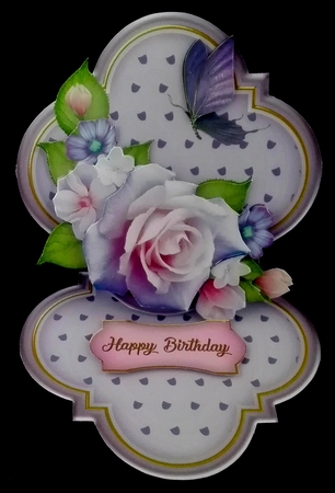 Lavender roses easel card kit by Diane  Hitchcox