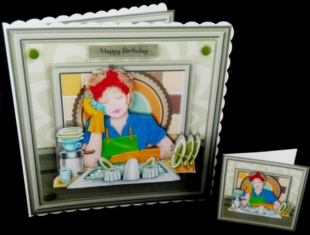 Washing Dishes Female Mini Kit by Diane  Hitchcox