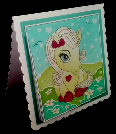 Cute Little Pony Scalloped Corner Stacker by Diane  Hitchcox
