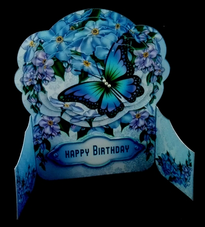 Gate fold Pyramage Card kit forget me not butterfly by Diane  Hitchcox