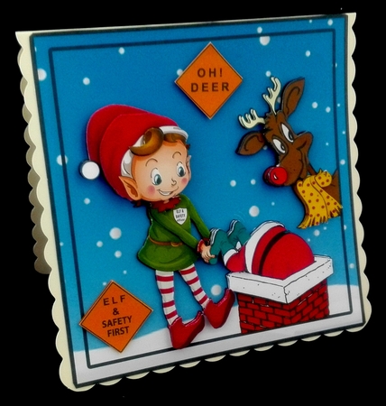 Santas Elf & Safety Officer - Decoupage by Diane  Hitchcox
