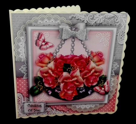 Rose Hanging Basket by Diane  Hitchcox