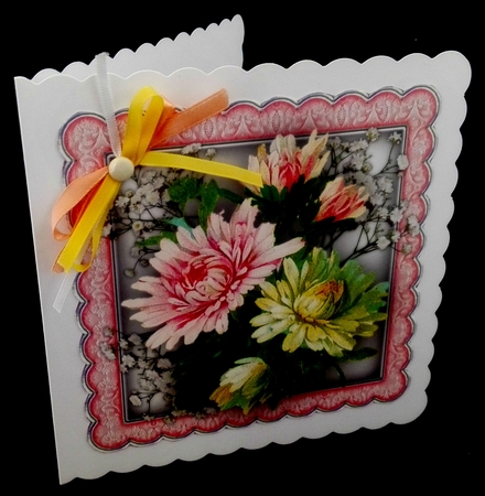 Beautiful Flowers in a Scalloped Frame  by Diane  Hitchcox
