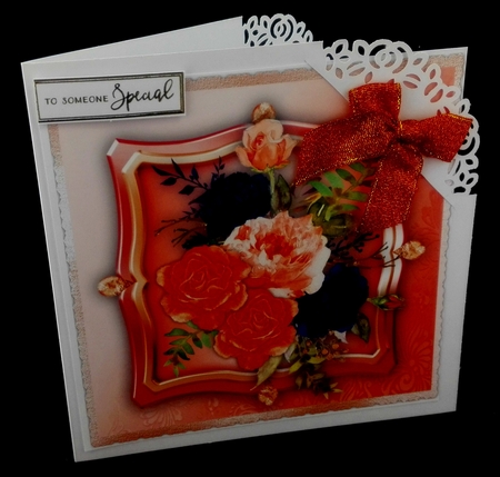 Orangeand Navy Floral Infusion  by Diane  Hitchcox