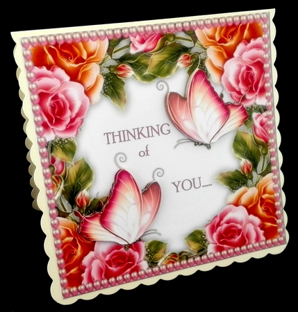 Vintage Roses Quick Card  Thinking Of You by Diane  Hitchcox