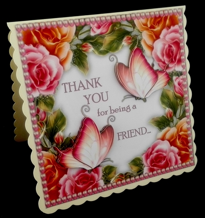 Vintage Roses Quick Card   Thank You by Diane  Hitchcox