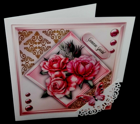 Pink Roses and Brads by Diane  Hitchcox