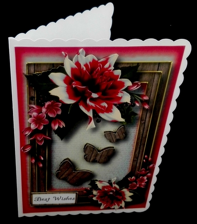 Dahlia Butterfly Trio - Pink & White A5 by Diane  Hitchcox