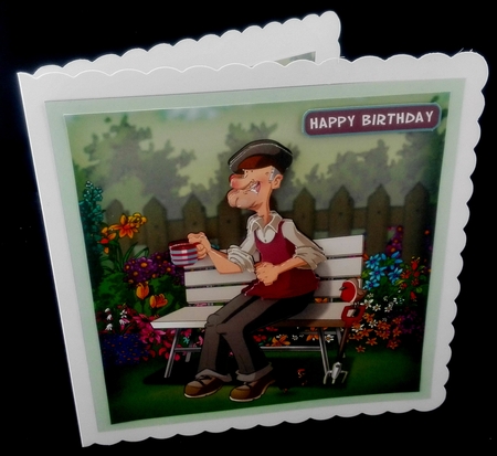 Gardening Dude 2 8x8 Quick Card by Diane  Hitchcox