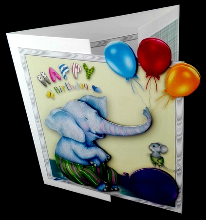 8 x 8 Happy Elephant & Little Mouse 8 x 8 Over The Edge Card Kit by Diane  Hitchcox