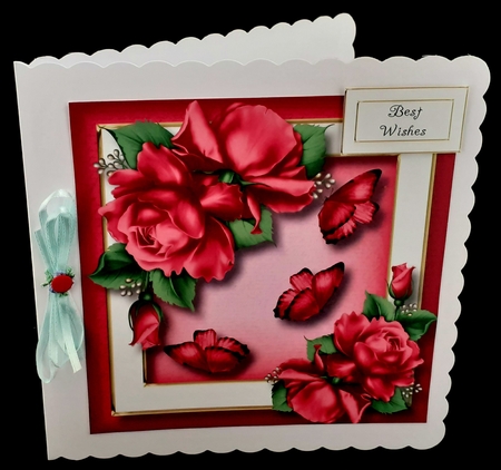 Pretty Porcelain Roses - Pink 8x8 by Diane  Hitchcox
