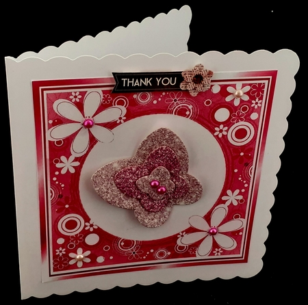 Pretty floral card front/insert 7x7 frame in pink by Diane  Hitchcox