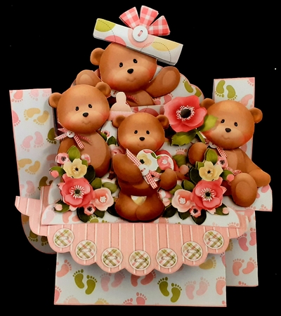 Baby Girl Milestones 3D Shelf Card Kit With Card Box by Diane  Hitchcox