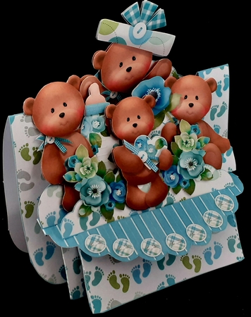 Baby Boy Milestones 3D Shelf Card Kit With Card Box by Diane  Hitchcox