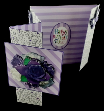 Double Front Z Fold Lilac Flowers by Diane  Hitchcox