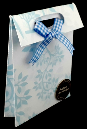 Gusset Sided Gift Bag - Blue Vines by Diane  Hitchcox
