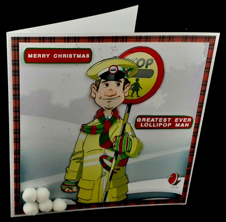 Christmas Lollipop Man Dude 8x8 Quick Card by Diane  Hitchcox