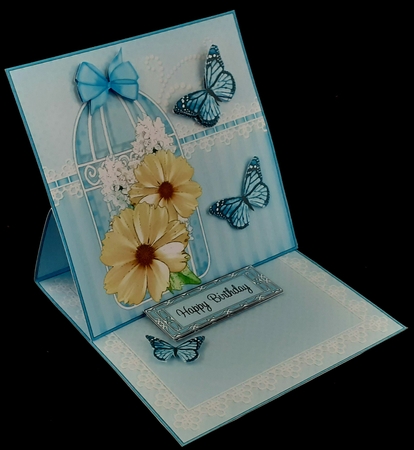 3D Easel Card Mini Kit - Pretty Floral Birdcage with Butterflies by Diane  Hitchcox