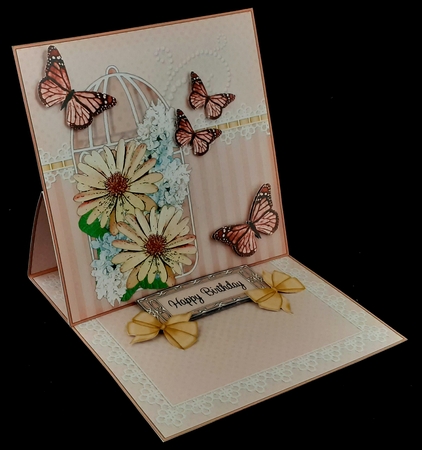 3D Easel Card Mini Kit - Pretty Floral Birdcage with Butterflies by Diane  Hitchcox