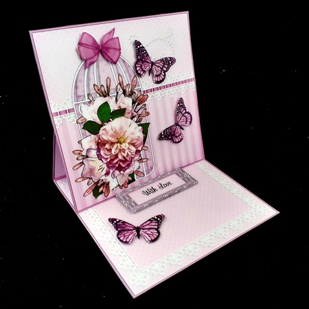 3D Easel Card Mini Kit - Pretty Floral Birdcage with Butterflies by Diane  Hitchcox