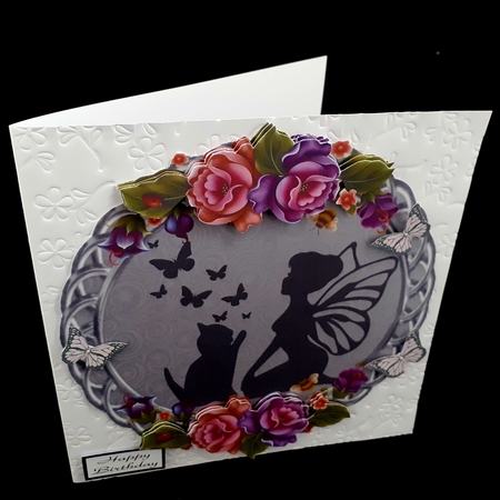 Fairyland 4 - 6 inch circular topper with decoupage. by Diane  Hitchcox