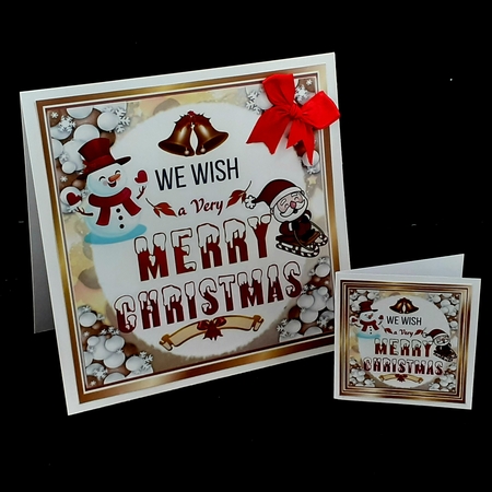 Lovely Snowman & jolly santa in snowball 8x8 frame (orange) by Diane  Hitchcox