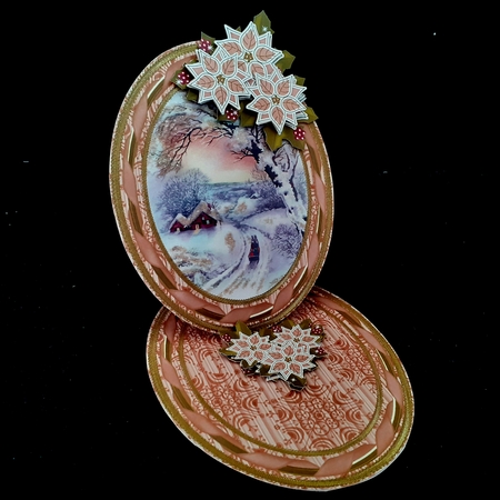 Winter Sunset Oval Easel Card Mini Kit by Diane  Hitchcox