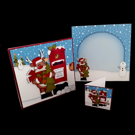 3D Animated Sleeps Till Santa Christmas Postbox Countdown Card Kit - Rudolph has an Xmas Tree by Diane  Hitchcox