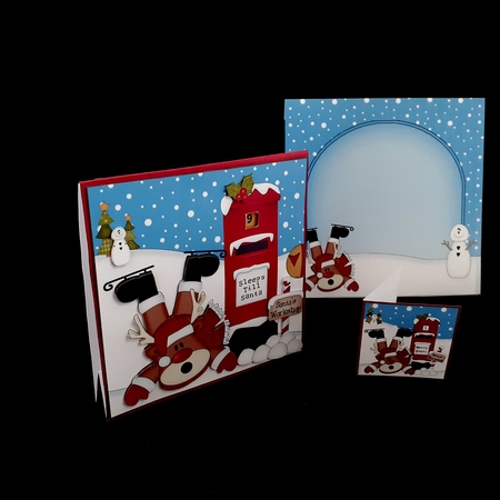 3D Animated Sleeps Till Santa Christmas Postbox Countdown Card Kit - oOps Rudolph is Ice Skating! by Diane  Hitchcox