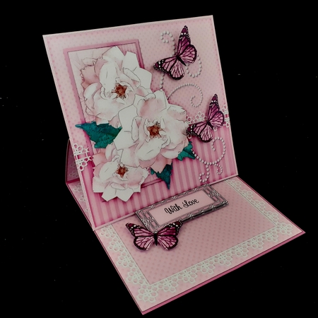 3D Easel Card Mini Kit - A Touch of Elegance - Flowers, Lace, Butterflies & Pearls by Diane  Hitchcox