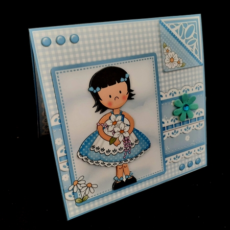 3D Easel Card Mini Kit - Pretty in Blue - Cute Girlz by Diane  Hitchcox