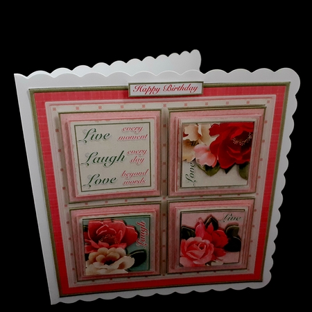 SHABBY CHIC ROSE SQUARES 7.5 Quick Layer Card & Insert Kit by Diane  Hitchcox