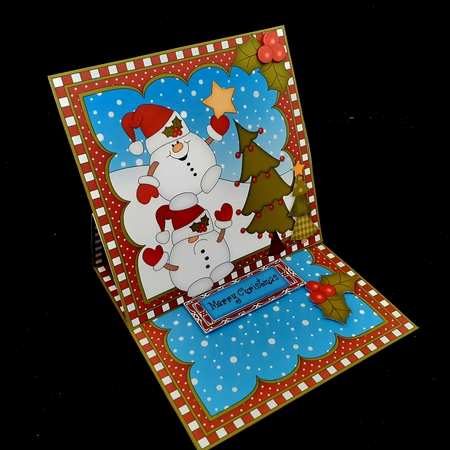 3D Easel Card Mini Kit - Christmas Snowball Sam is decorating the Tree! by Diane  Hitchcox