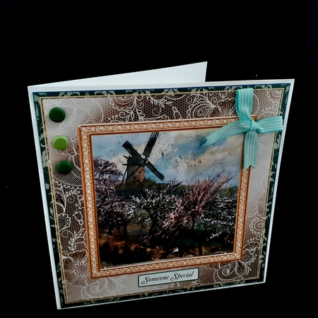 CHOOSE YOUR SENTIMENT WINDMILL IN BLOSSOM by Diane  Hitchcox