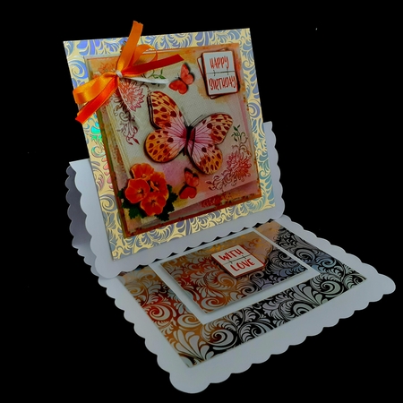 Birthday butterflies 6 x 6 card topper with decoupage by Diane  Hitchcox
