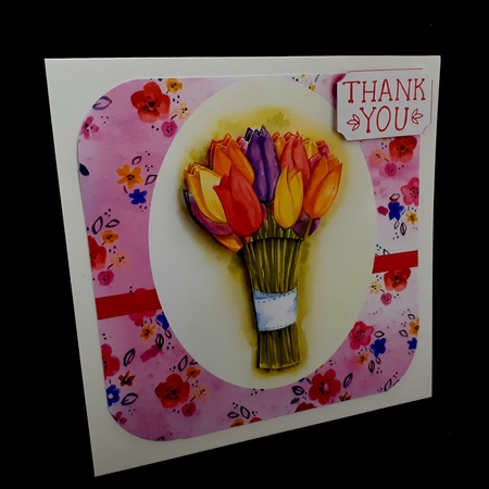 Tulips birthday/greetings card 6 x 6 topper card by Diane  Hitchcox