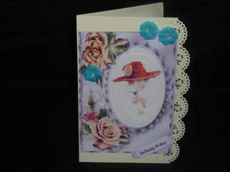 Lovely Pyramid Vintage Lady in a Red Hat  by Diane  Hitchcox