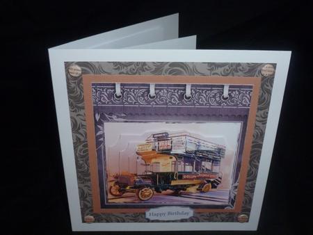 Vintage Mini Bus Card with Shaped Stackers by Diane  Hitchcox