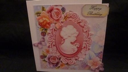 Beautiful Pink Cameo with Rose's 8x8 Mini Kit by Diane  Hitchcox