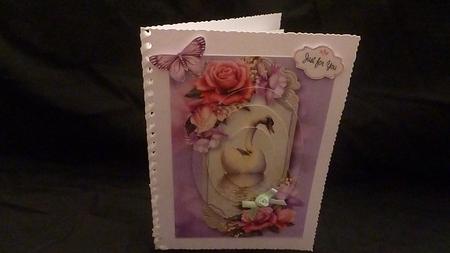 Belle Roses Swan Reflection Oval Pyramid by Diane  Hitchcox