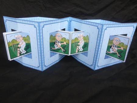 3D Old Man Bert Plays Sport Accordion Swing Card by Diane  Hitchcox