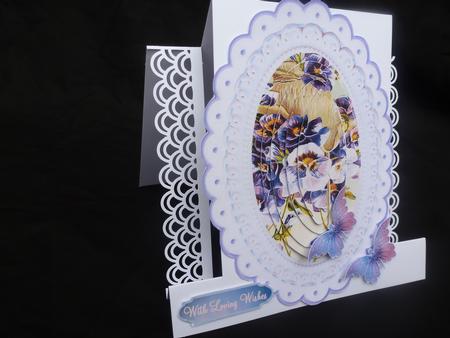 Lilac Pansies in a Basket Oval Pyramids with Butterflies by Diane  Hitchcox